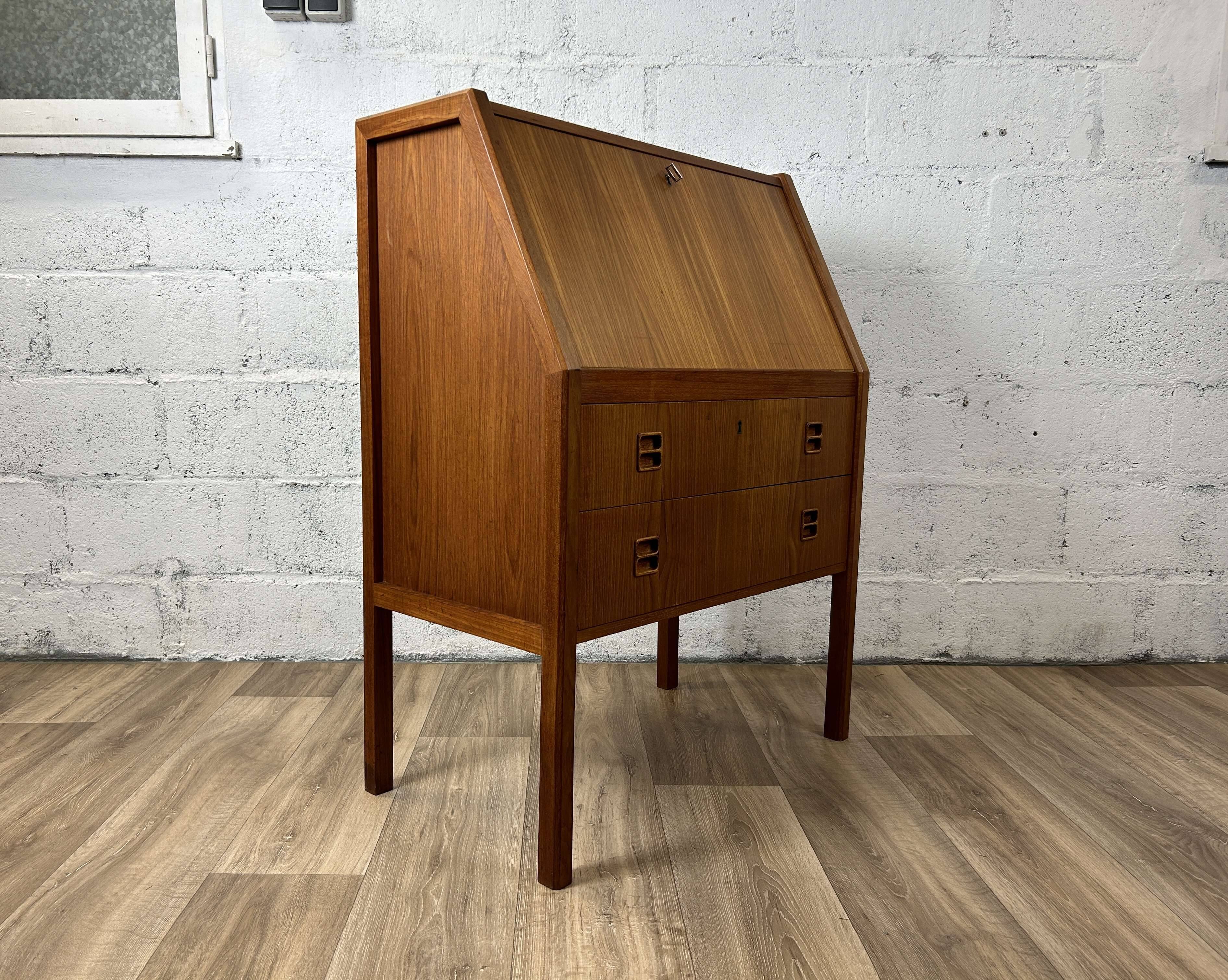 Vintage Scandinavian secretary desk in teak, 1960s