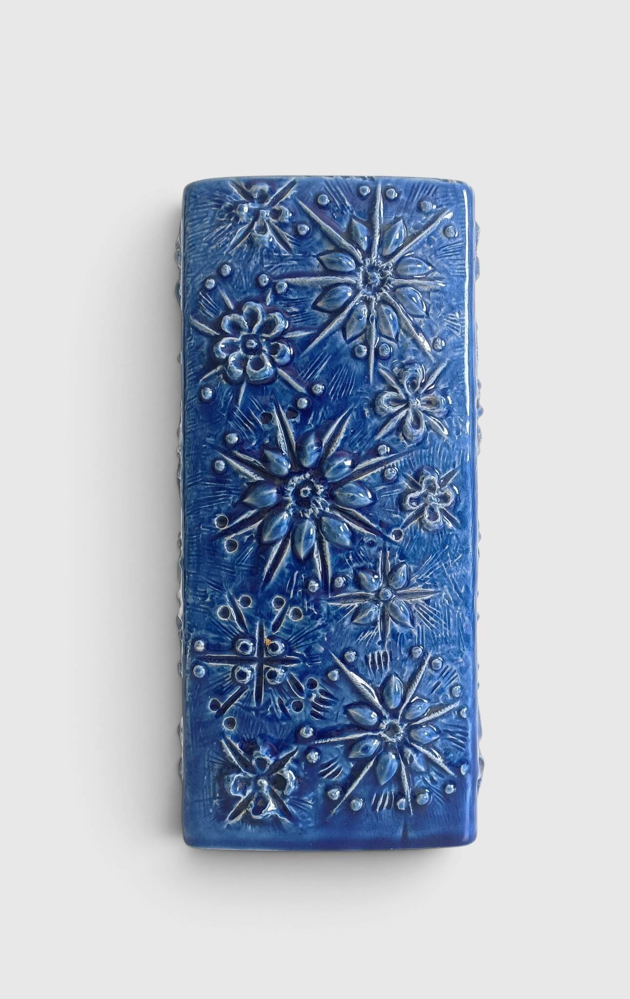 1960s Scheurich Kosmos Décor Sculptural Cobalt Blue Vase, West Germany