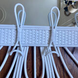 White rattan mirror
