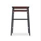 Contemporary Bar Stool Leather Cognac and Black Rubber Metal