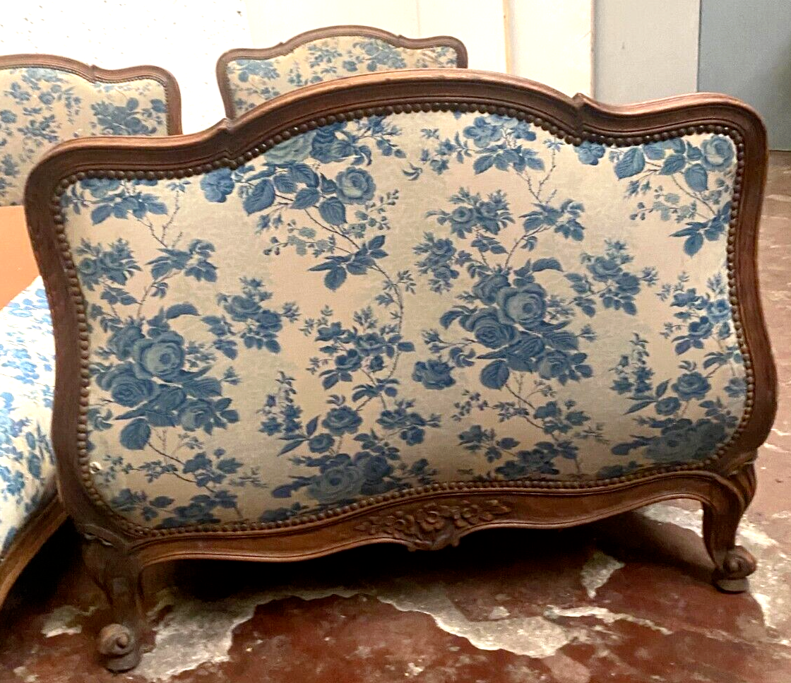 Pair of Louis XV style daybed in stained wood XX century