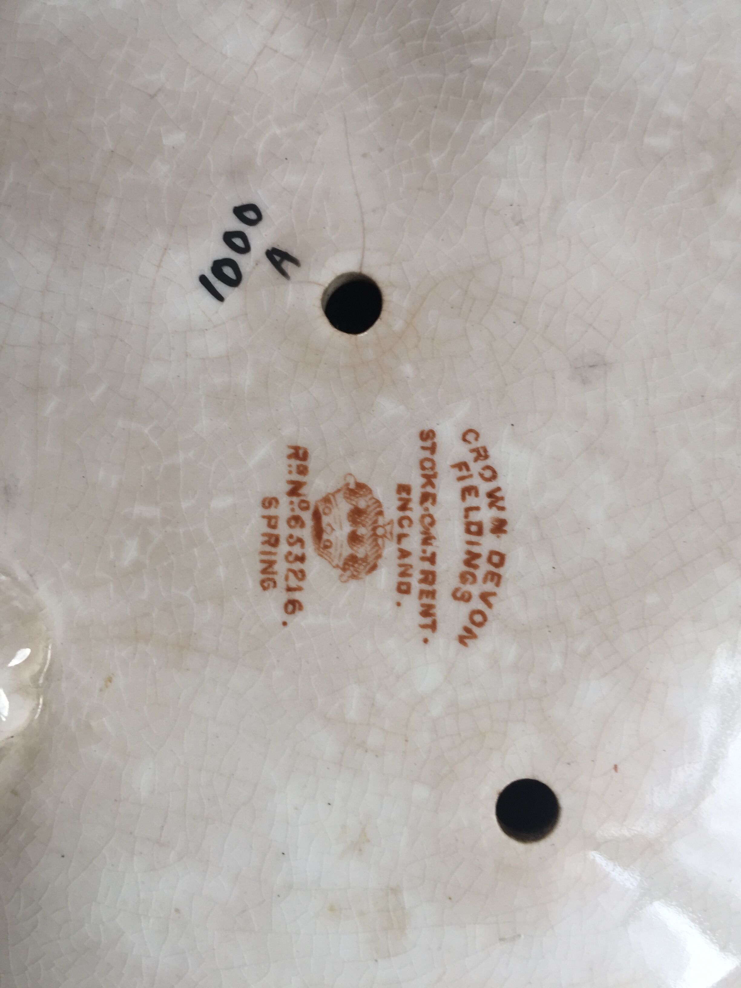 Vintage English drainer of the early twentieth century - Crown Devon Fieldings