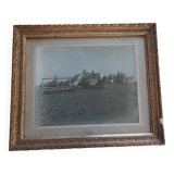 Frame with photo of peasant scene