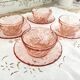 Set of 4 vintage tea cups or long coffee in rosaline Arcoroc France