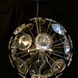 Sputnik chandelier design in chrome