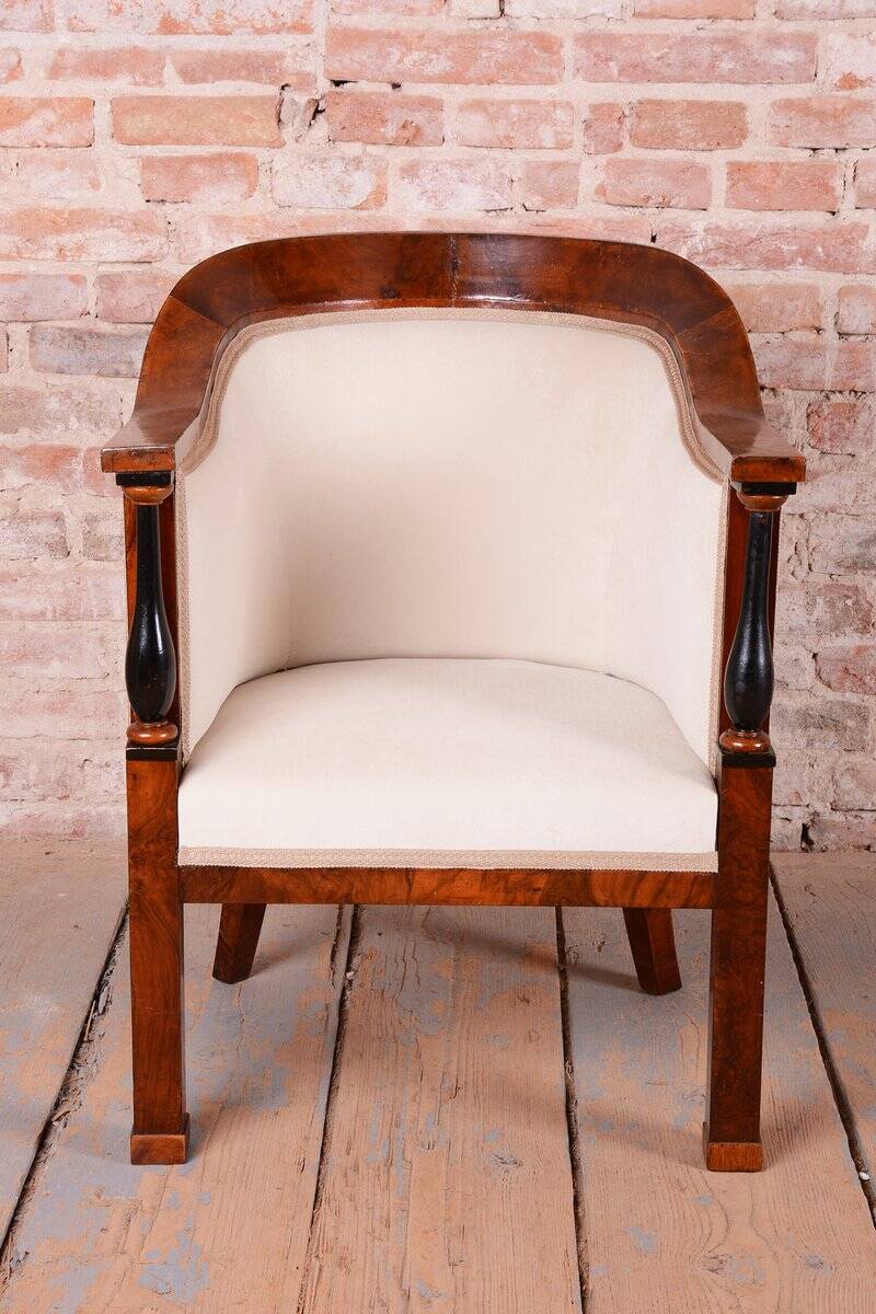Biedermeier Seating Set in Walnut and Ebony, Austria, 1820s, Set of 3