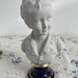 Pair of biscuit busts, Tharaud, Houdon, Louise and Alexandre Brongniart