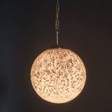 Suspended globe lamp in opaline glass, Czechoslovakian, 1970s.