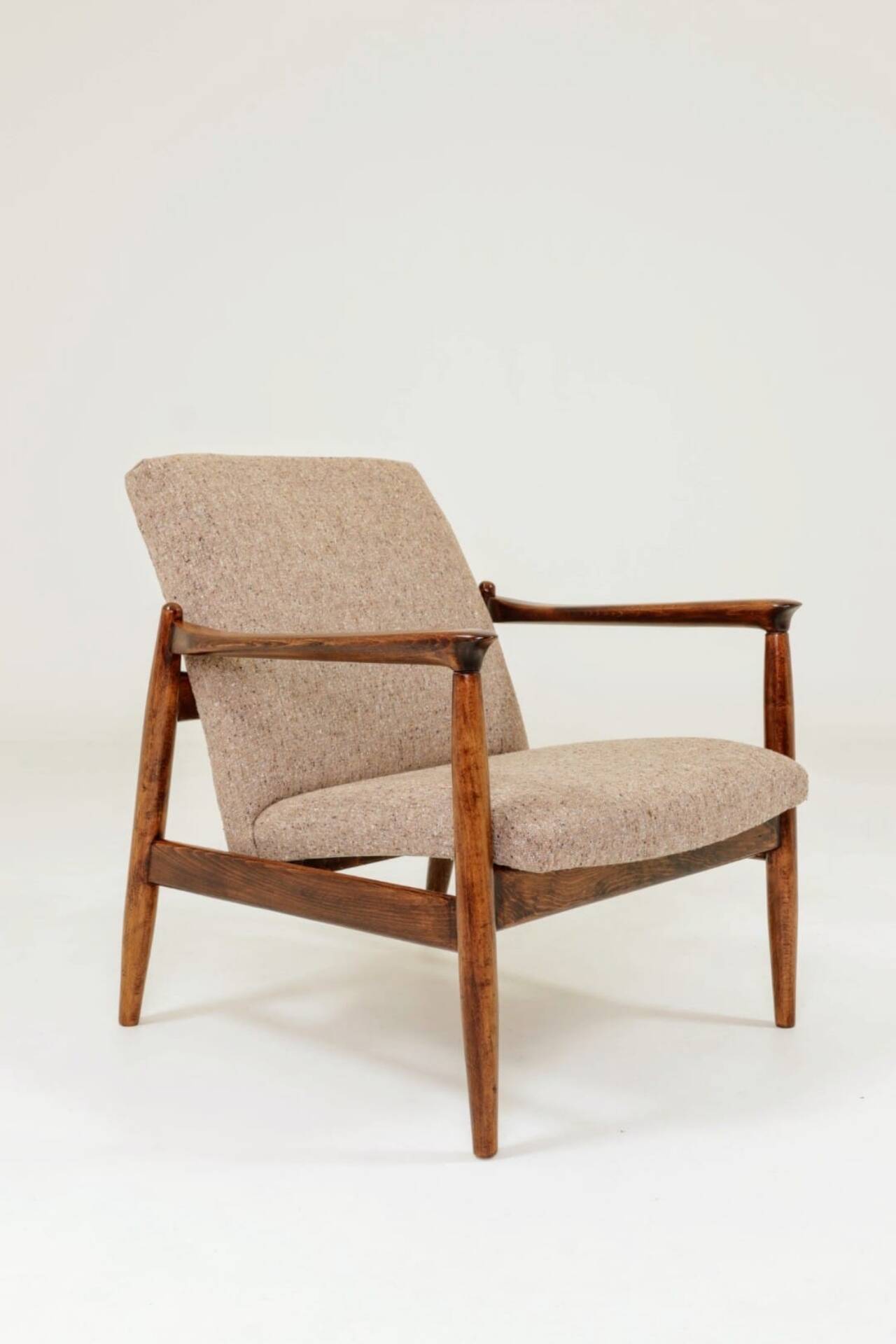 Vintage Armchair by Edmund Homa GFM 64, Tweed Upholstery, Poland, 1960