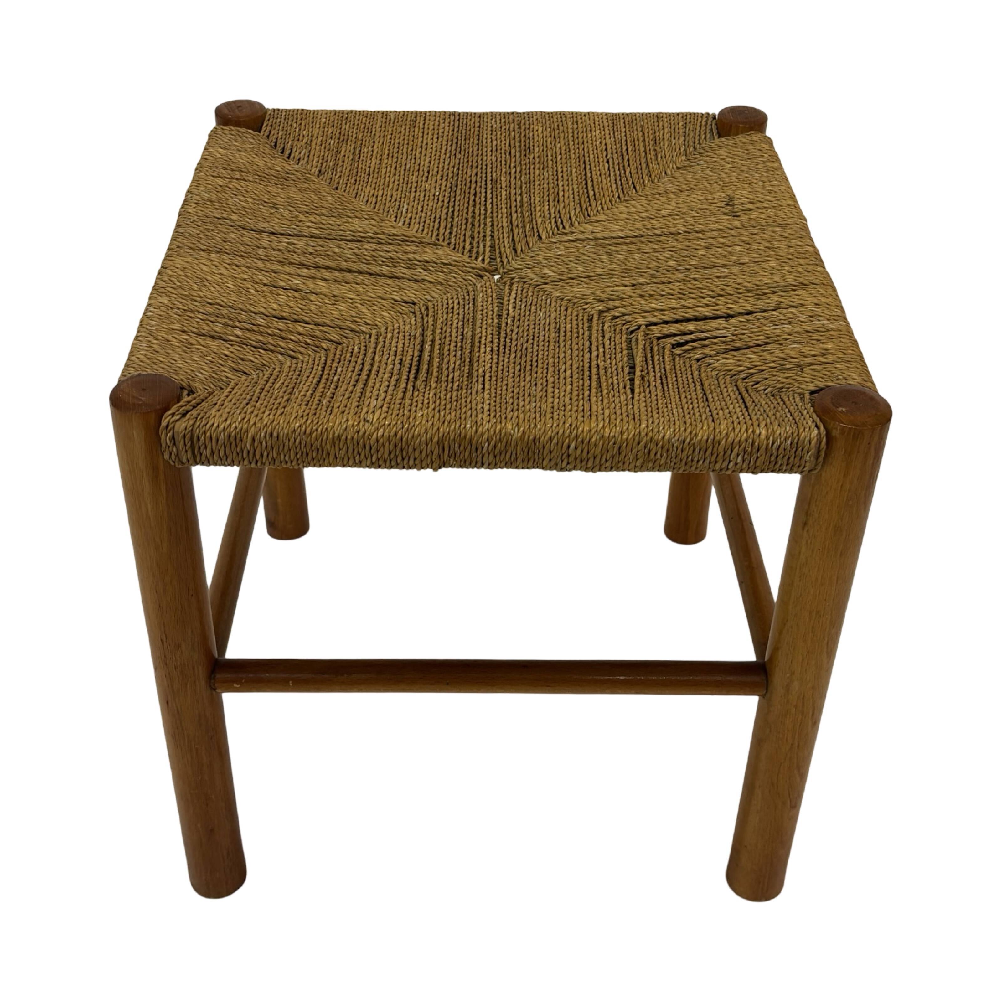 Vintage Stool Danish Papercord Rope Stool Mid Century