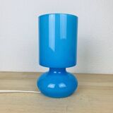 Ikea Lykta lamp in vintage blue glass