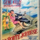 original poster of 1957 the merry road Gene Kelly Barbara Laage Vespa