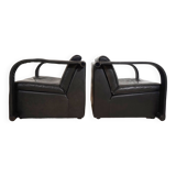 Otto Zapf Arcona ensemble de 2 fauteuils en cuir pour Art Collection