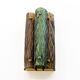 Pair of Modern Amber and Green Murano Glass and Brass Sconces