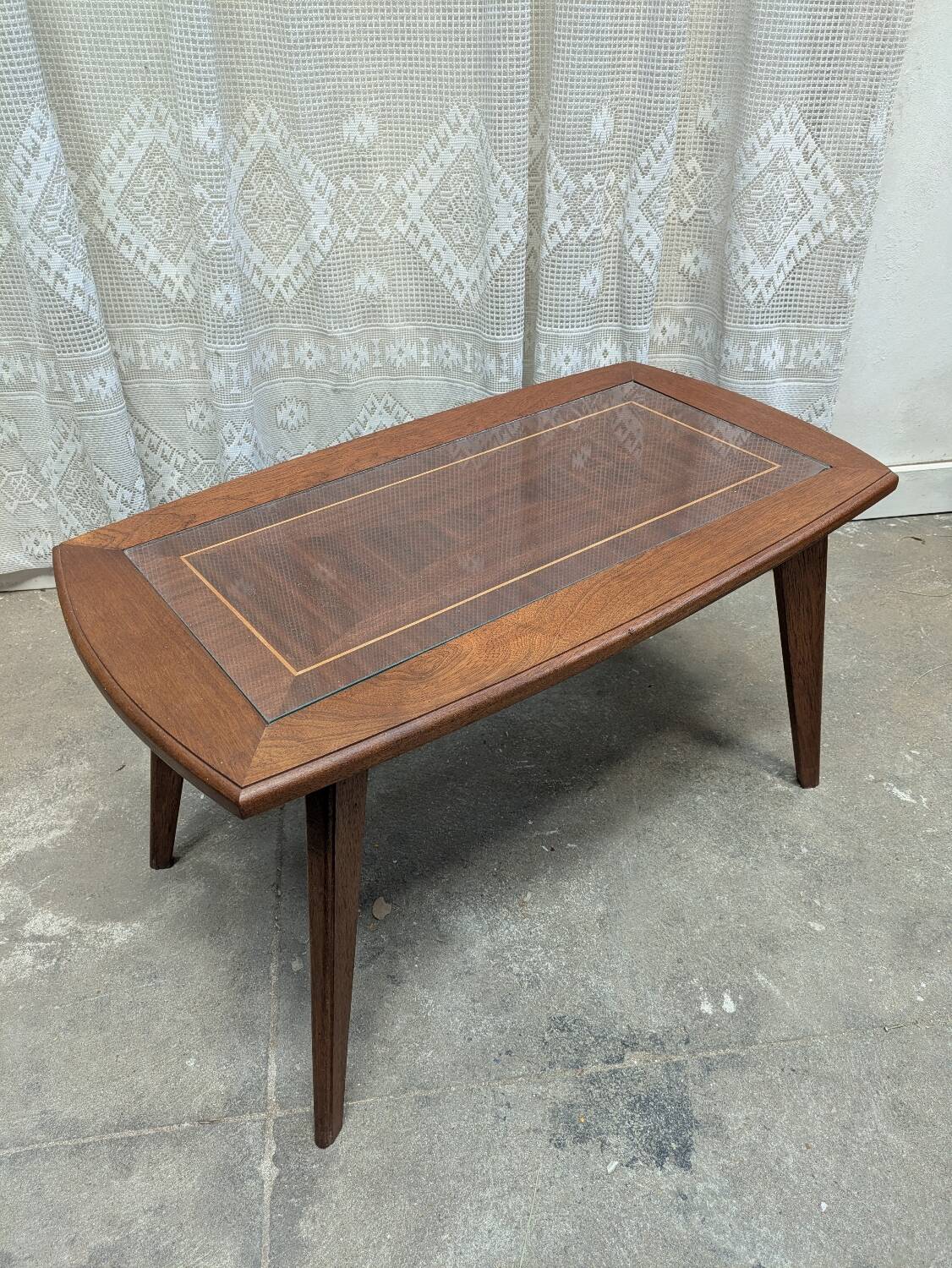 Wood and glass coffee table