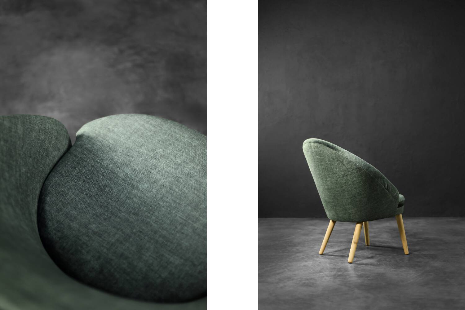 Danish armchair in beech and velvet by Ejvind A. Johansson for Godtfred H. Petersen, 1950-60.