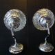 Pair of structured glass and chrome metal, 60s