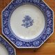 2 octagonal semi-deep plates, English ironstone "Chrysanthemum" Minton