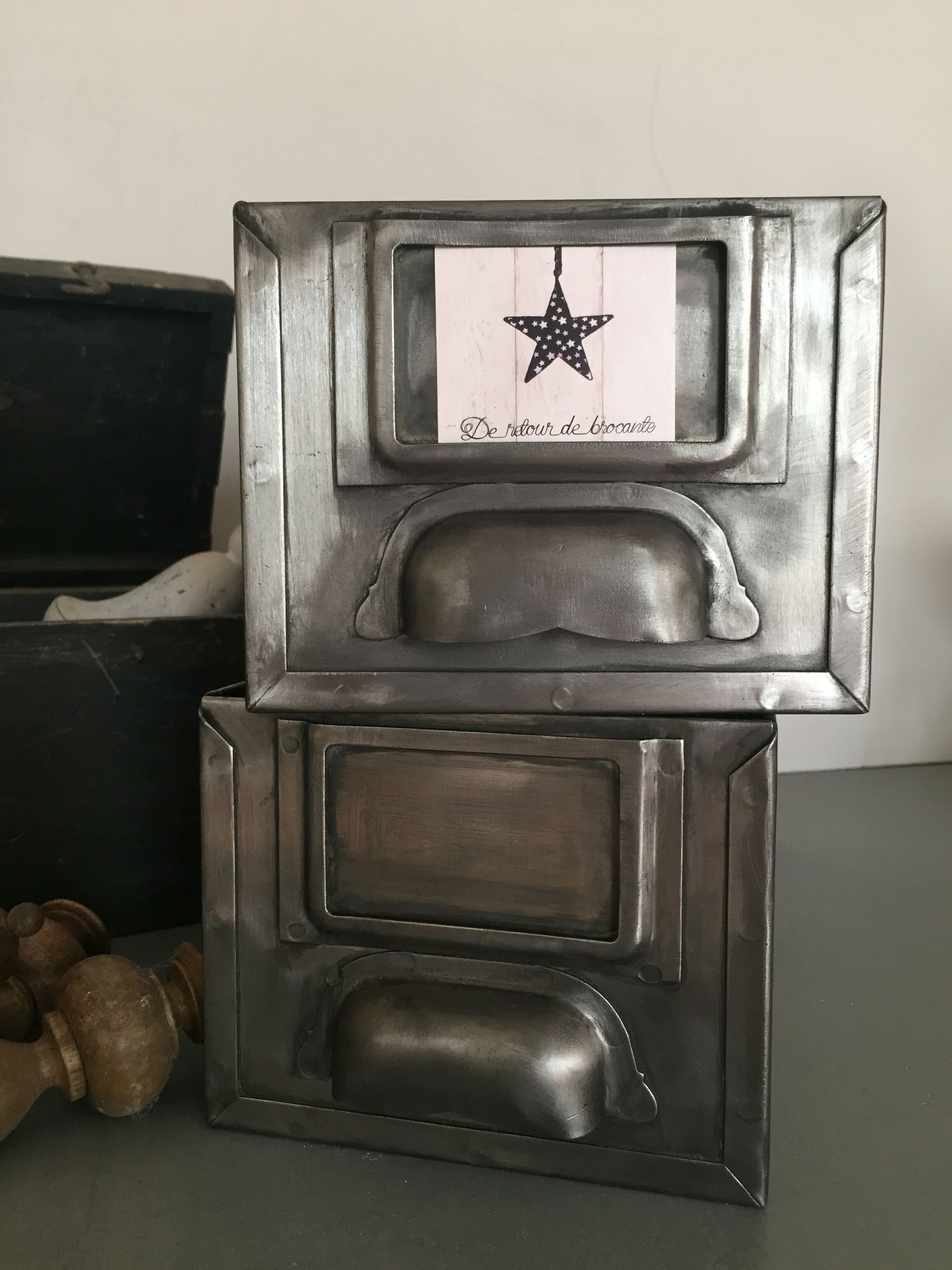 Pair of industrial drawers, workshop lockers