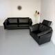 Fauteuil design contemporain Intertime I-Cielo en cuir noir