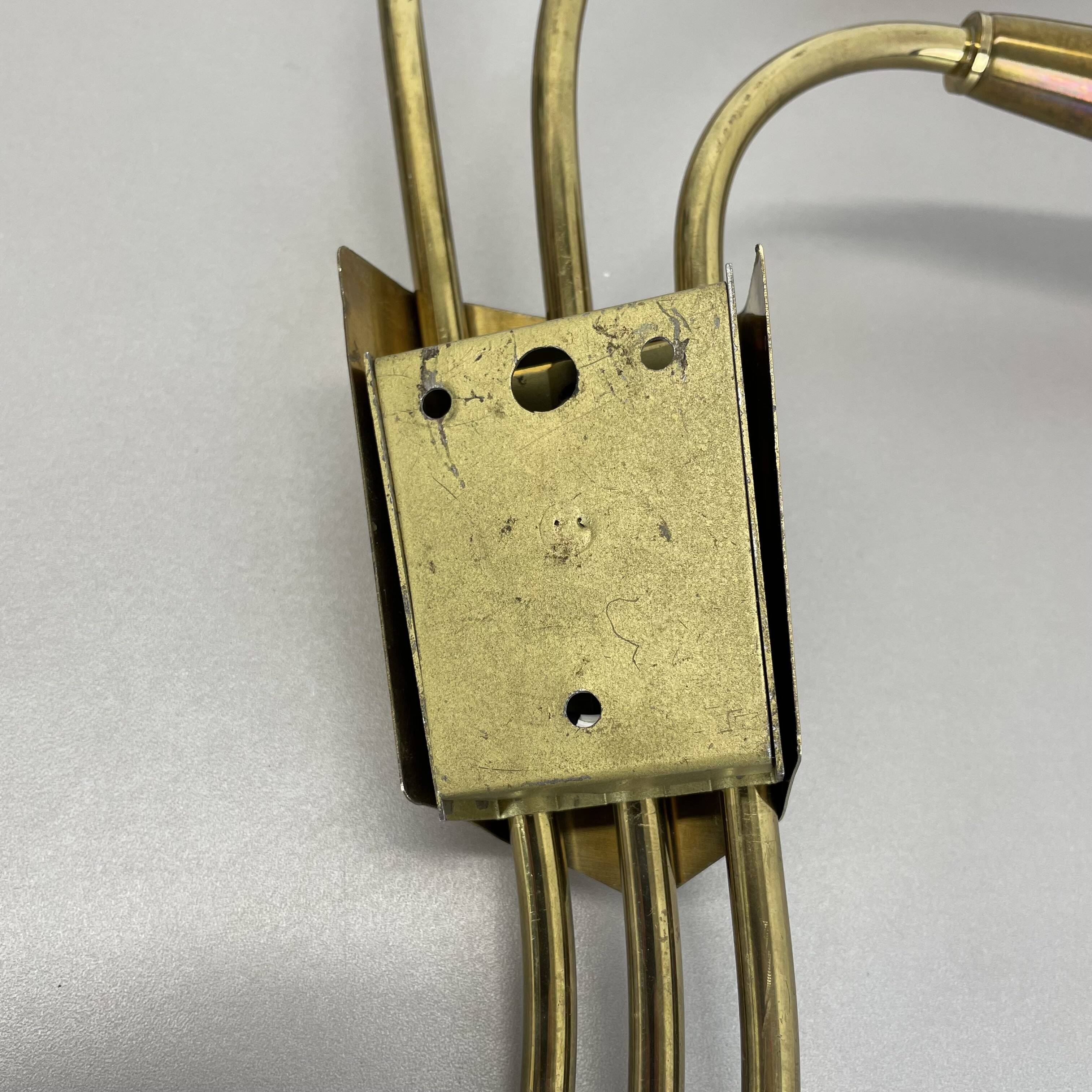 rare minimalist 53cm Brass Stilnovo Style Theatre Wall Light Sconce, Italy 1950s