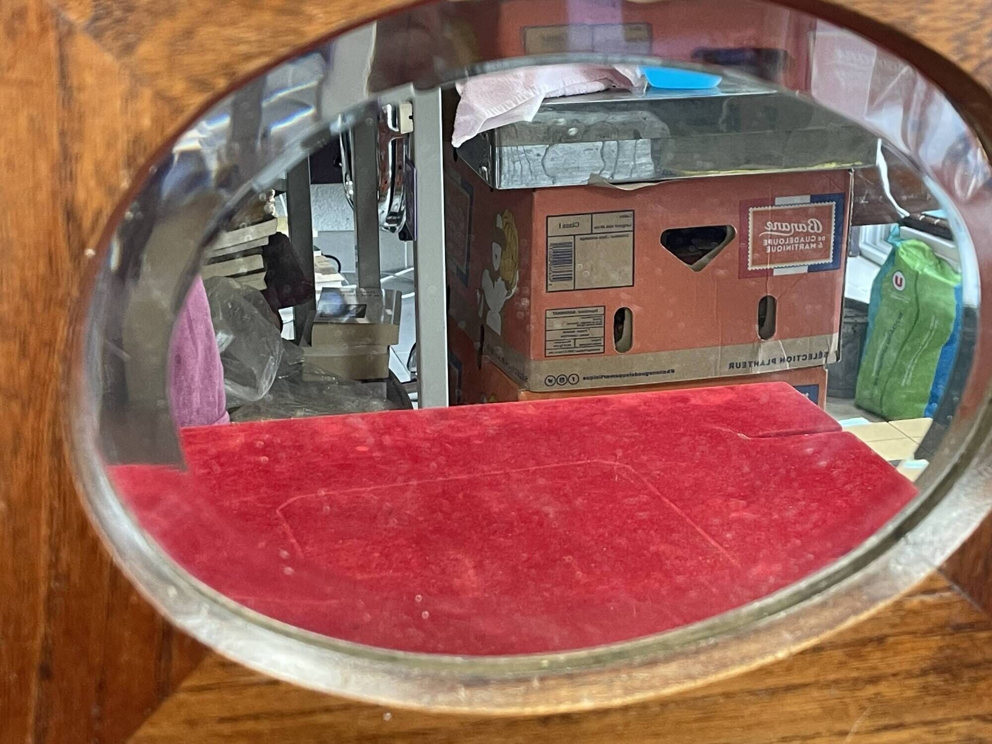 Barber mirror natural wood to hang