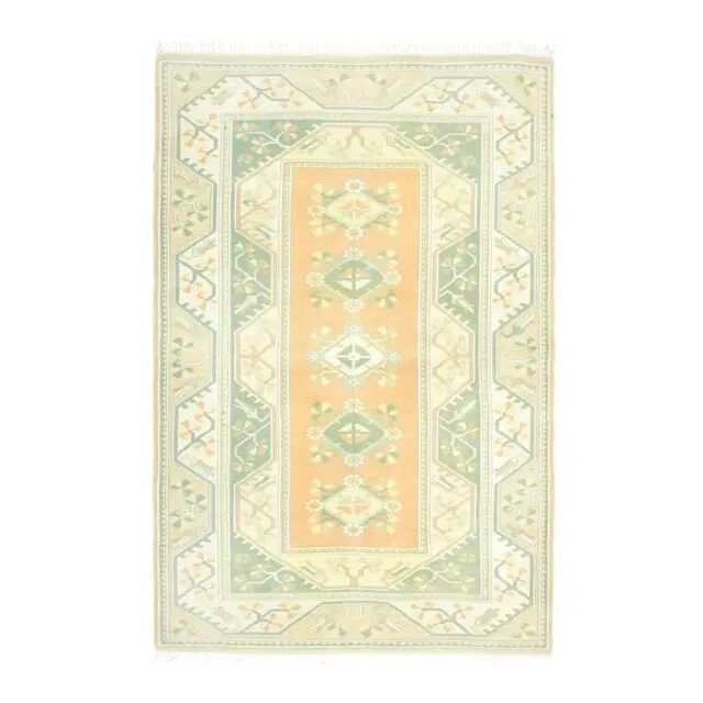 Vintage Turkish Oushak Handmade Wool Cotton Beige Area Rug 162x242