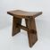 Brutalist Japandi style solid wooden stool, 1970s