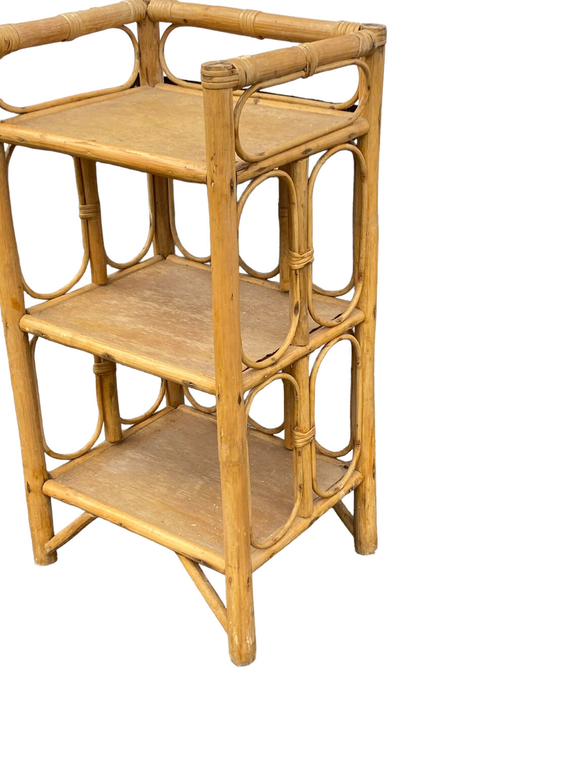 Small rattan bookcase bedside cabinet
