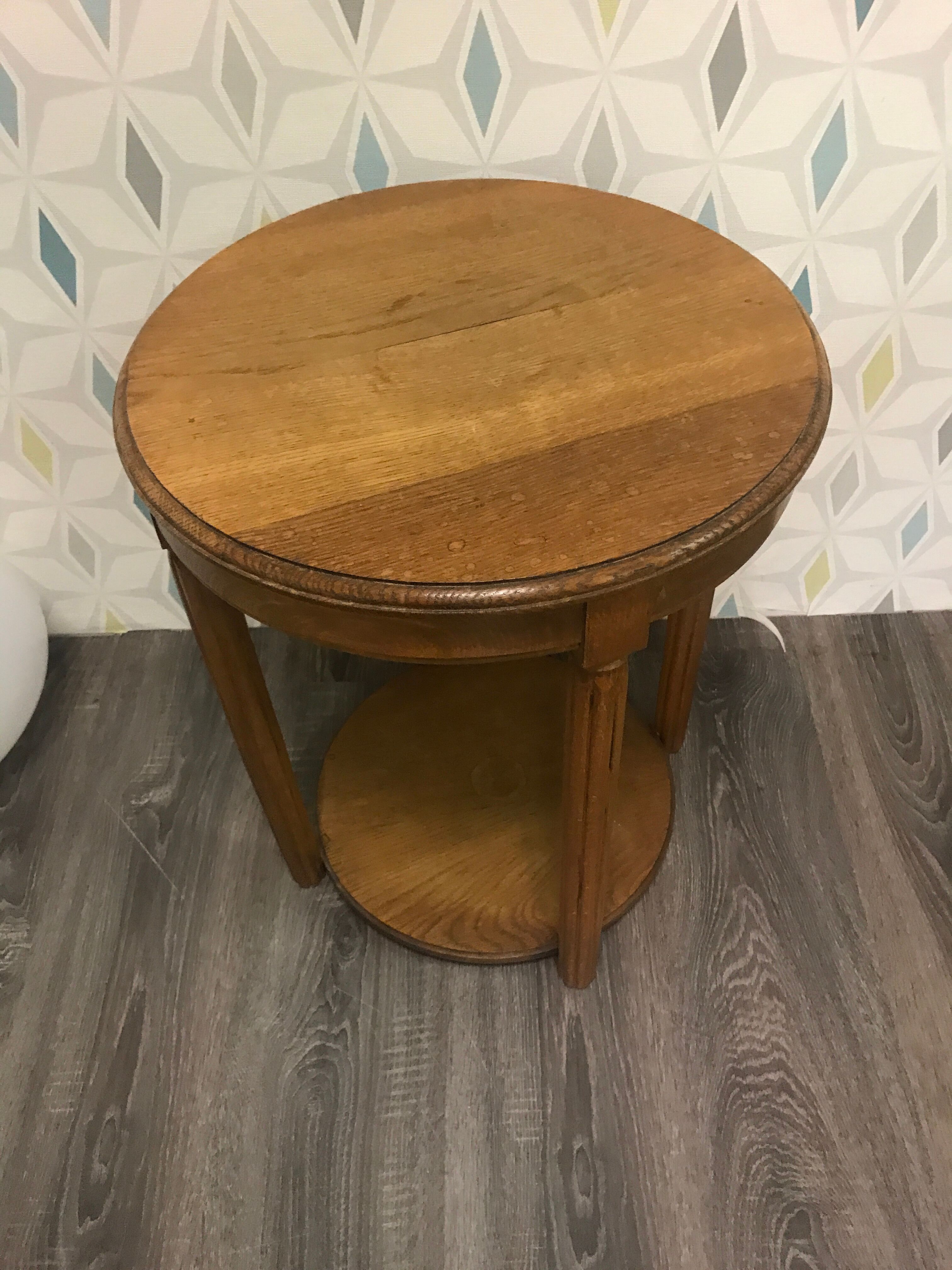 Small pedestal piece of light wooden sofa