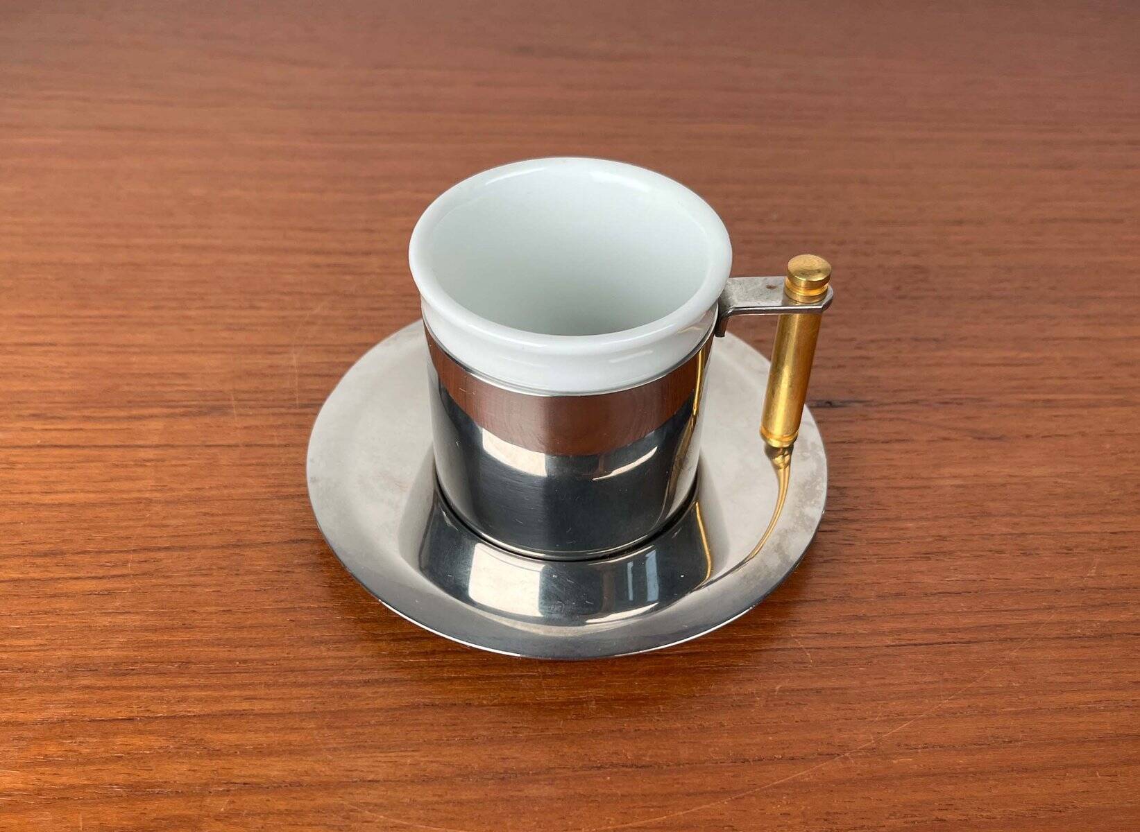 Espresso cups and saucers from the Italian postmodern Lavazza Oro series by Balzano, 1980s, set of 7.