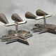 Pair of Czech Cubist Brass Wall Lights, Czechoslovakia, 1920s