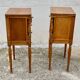 Pair of vintage fruitwood bedside tables from the 1960s.