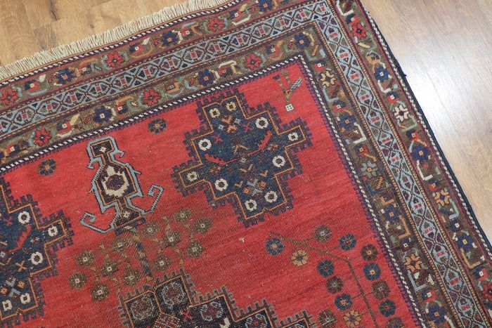 Hand-knotted afchari carpet Iran 132x143cm