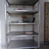 1950s metal shelf on wheels