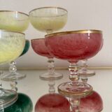 Multi-colored Venetian crystal ice cream cups