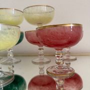 Multi-colored Venetian crystal ice cream cups