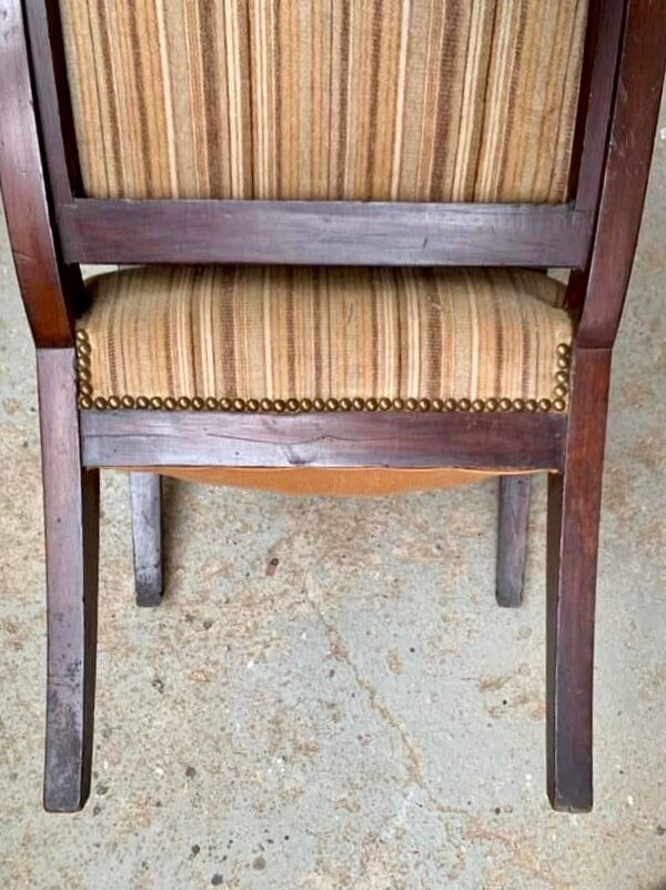 Empire office armchair in mahogany decor palmettes xviiith