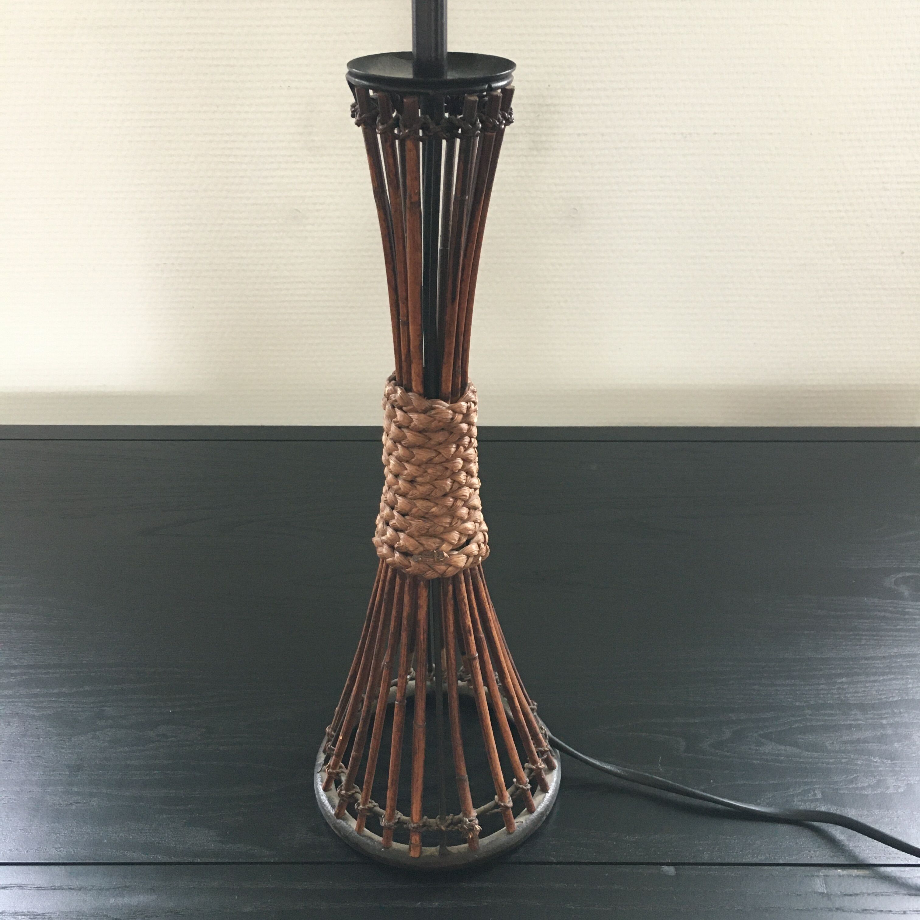 Lampe rotin et corde