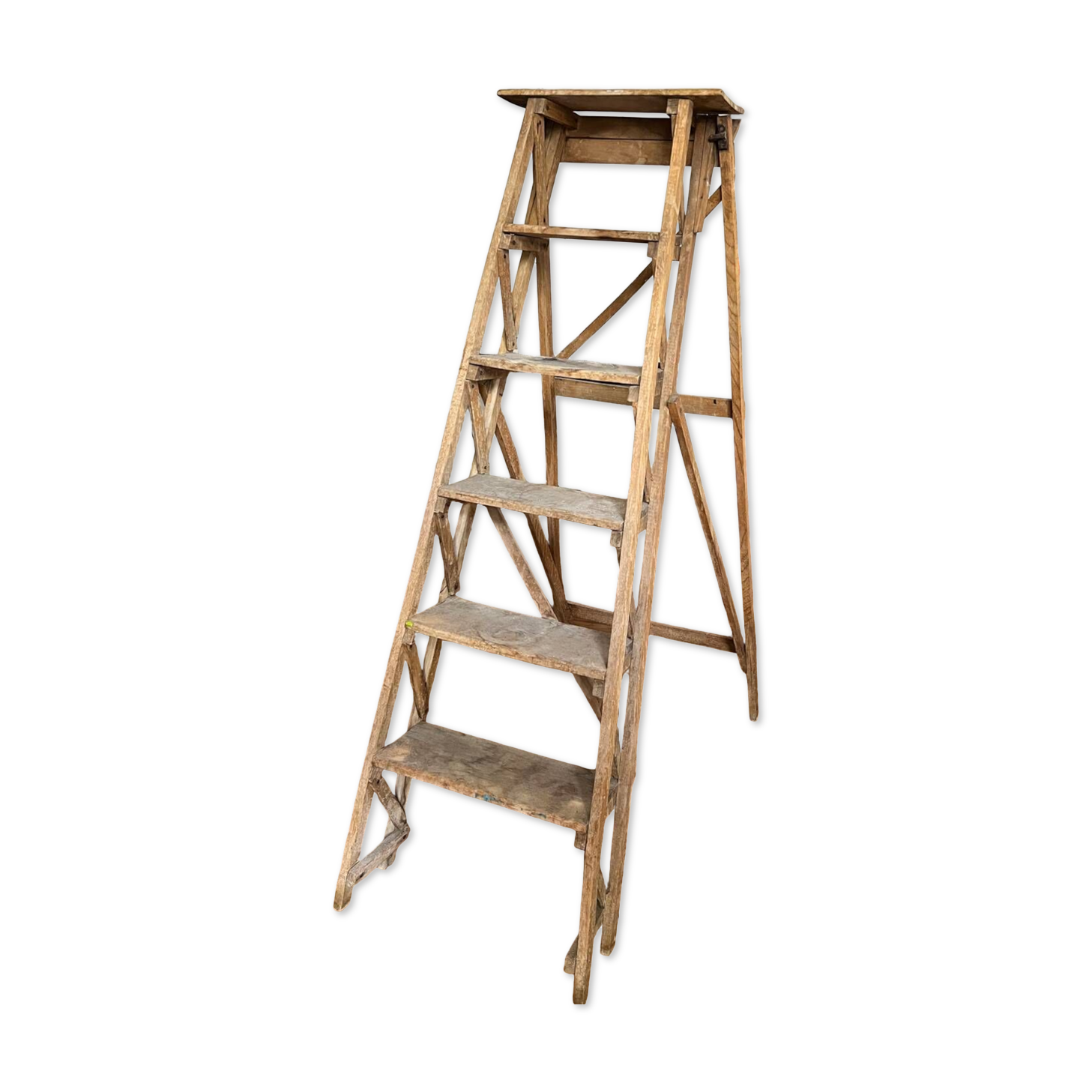 Old wooden painter's stepladder