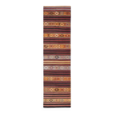 1970s Turkish Oushak Handmade Wool Cotton Red Kilim Runner Rug 75x283