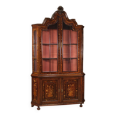 Dutch marquetry display cabinet from the 20th century