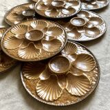 Assiettes à huîtres en grès