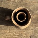 Vintage brutalist stoneware pink wine cooler pitcher H19