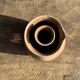 Vintage brutalist stoneware pink wine cooler pitcher H19