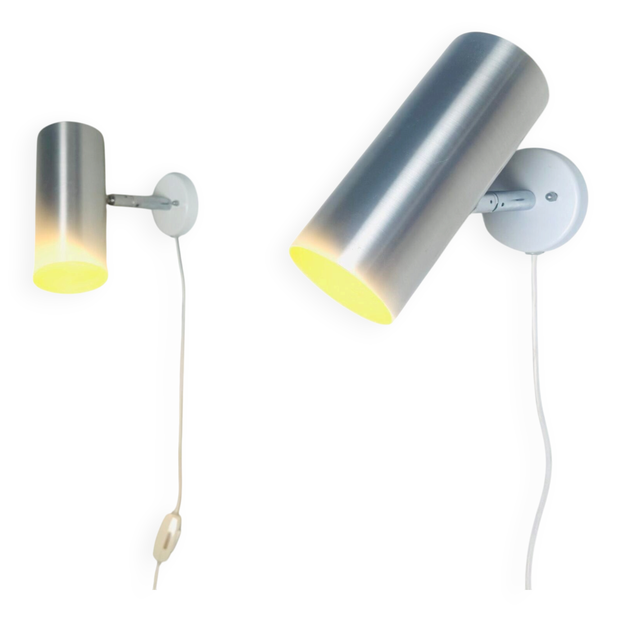 Cylindrical C-1582 Metallic Wall Lamps By Raak Amsterdam, The Netherlands 1960S