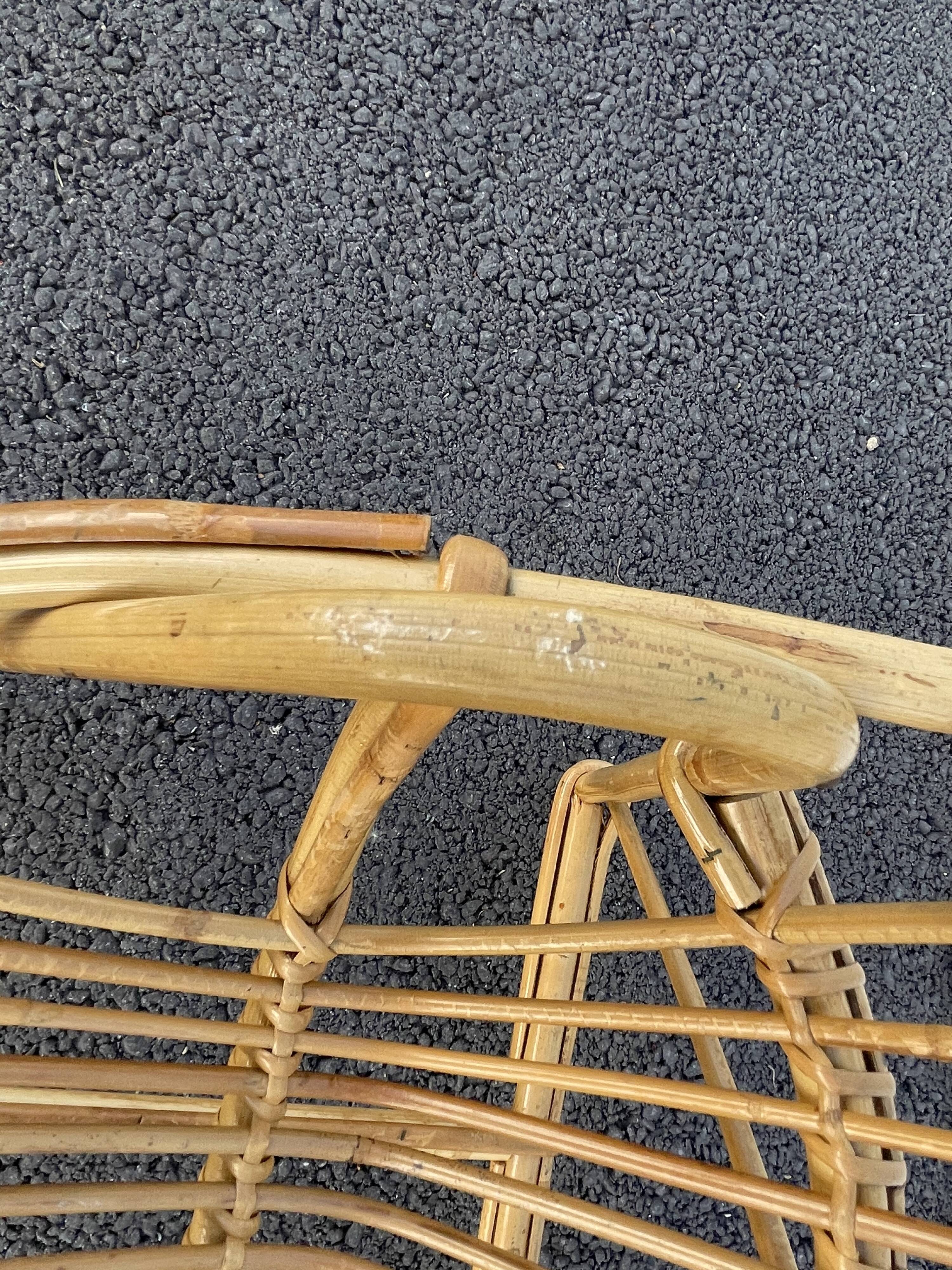 Armchair child wicker shell 70s