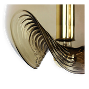 One of the four large smoked glass pendants by Peill & Putzler, Germany, 1970s.