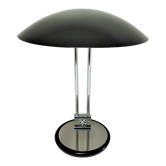 Lampe Aluminor métal chromé et noir mat design années 80