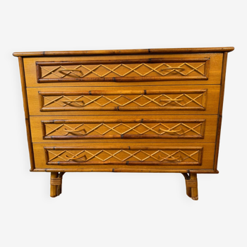 Rattan chest of drawers 3 drawers from the 50s/60s